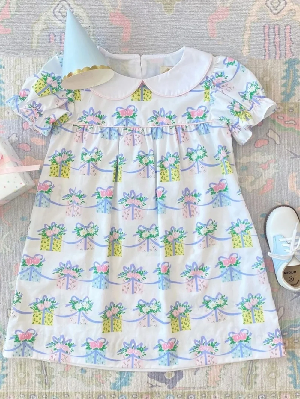 RARE Beaufort Bonnet Holly Day Dress Every Day Is A Gift With Palm Beach Pink 8